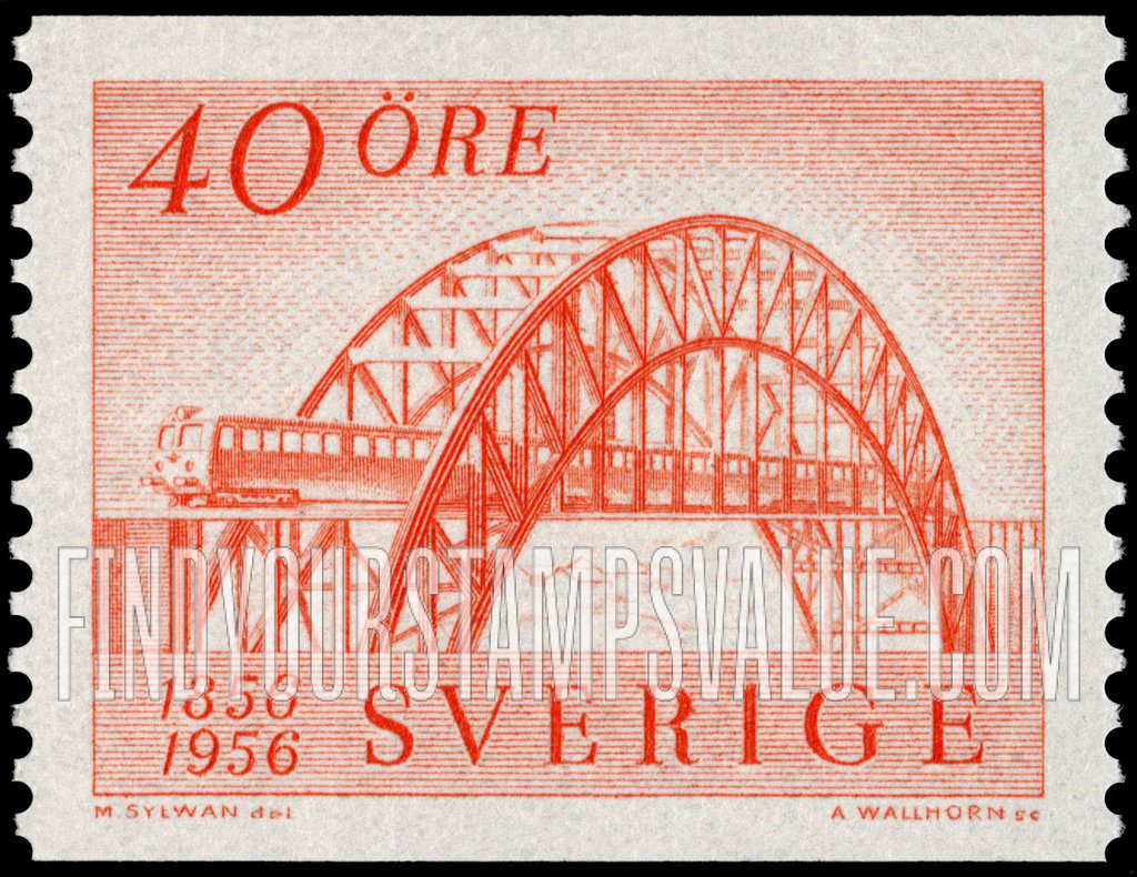 FindYourStampsValue: Express train crossing Arsta bridge