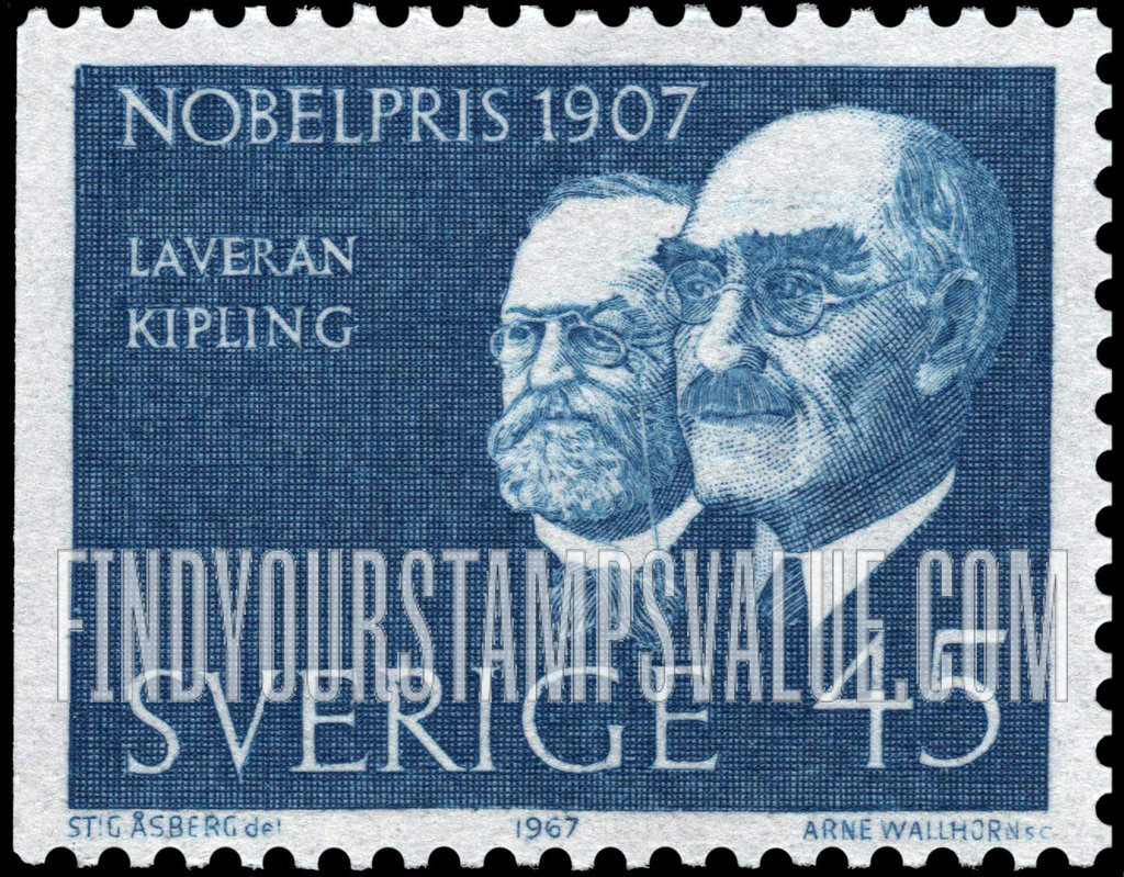 FindYourStampsValue: Charles L. A. Laveran (Medicine), Rudyard Kipling (Literature)
