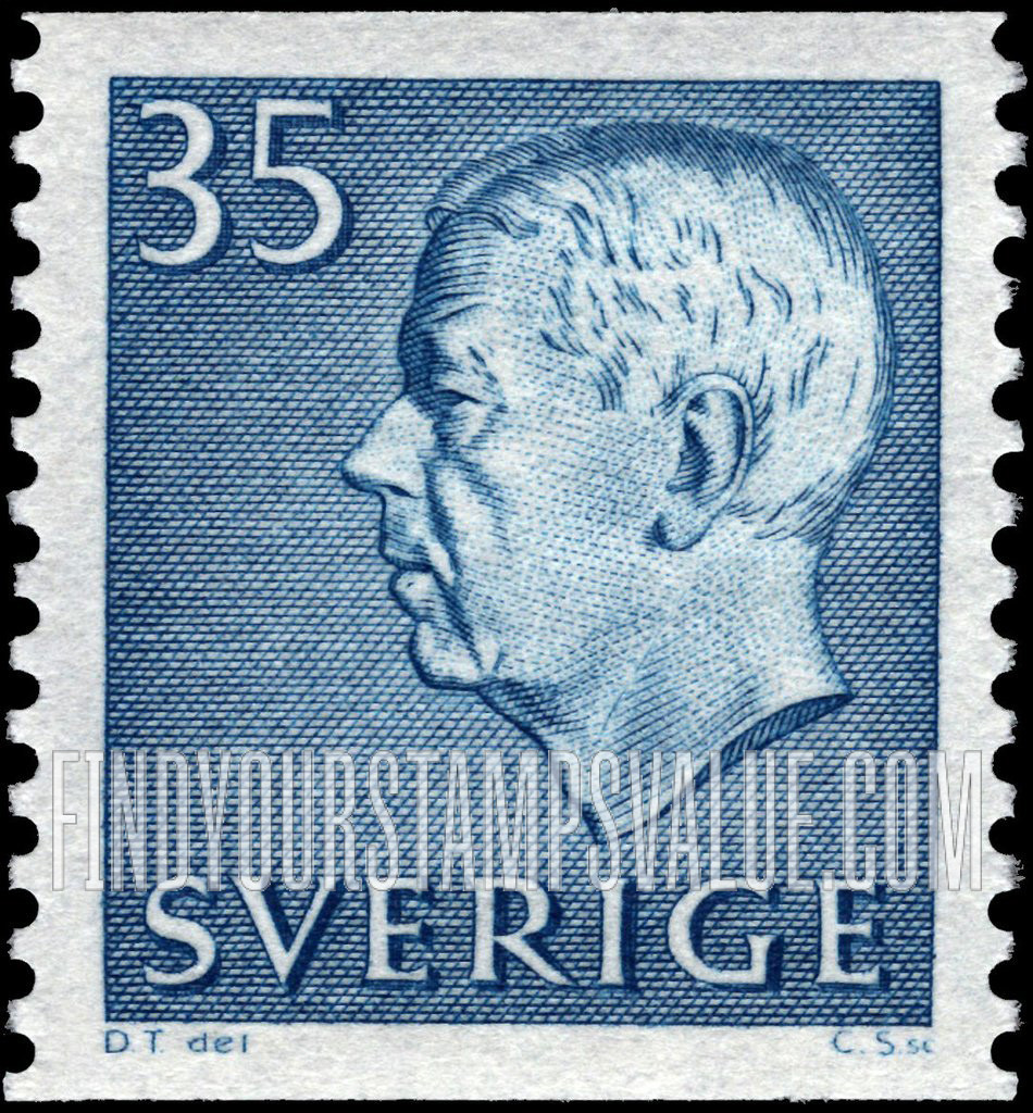 FindYourStampsValue: Gustaf VI Adolf (Letters, numerals in white)