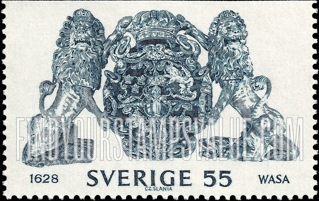 FindYourStampsValue: Great Swedish coat of arms