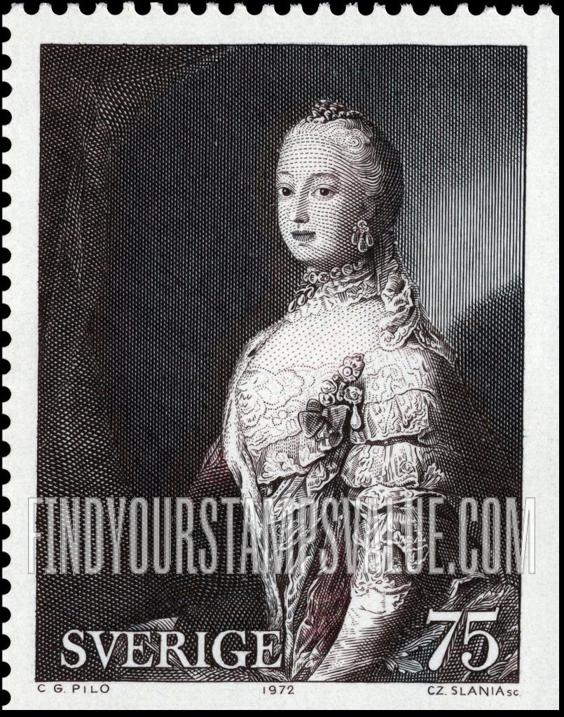 FindYourStampsValue: (Queen) Sofia Magdalena, by Carl Gustaf Pilo