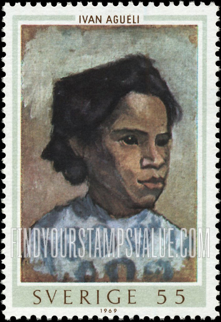 FindYourStampsValue: Paintings by Ivan Agueli: Young woman