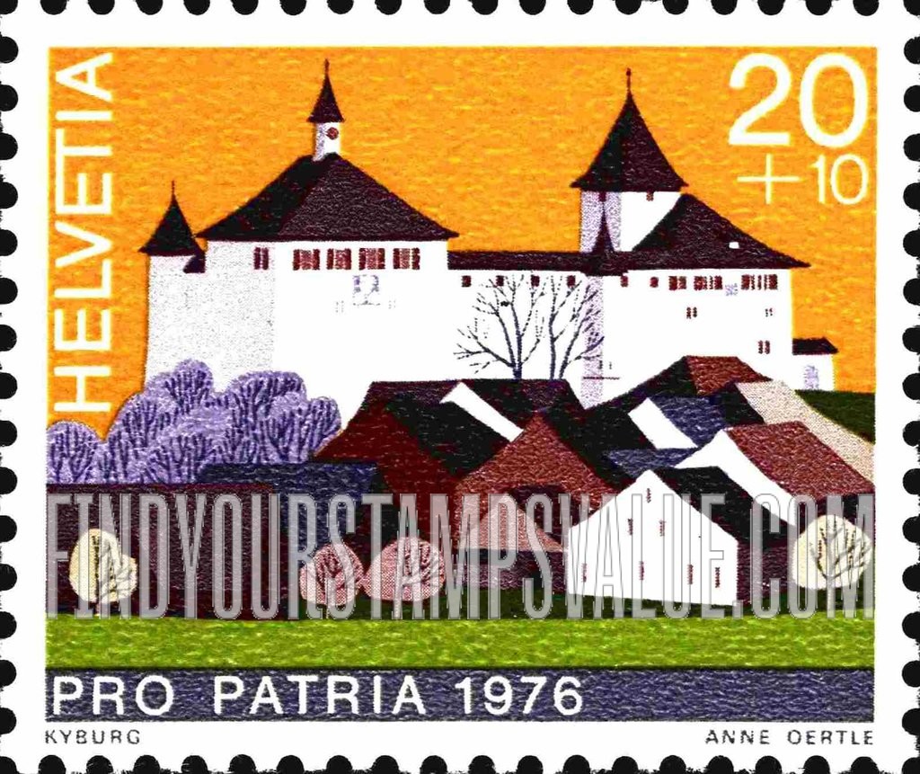 FindYourStampsValue: Semi-Postal, Castles: Kyburg