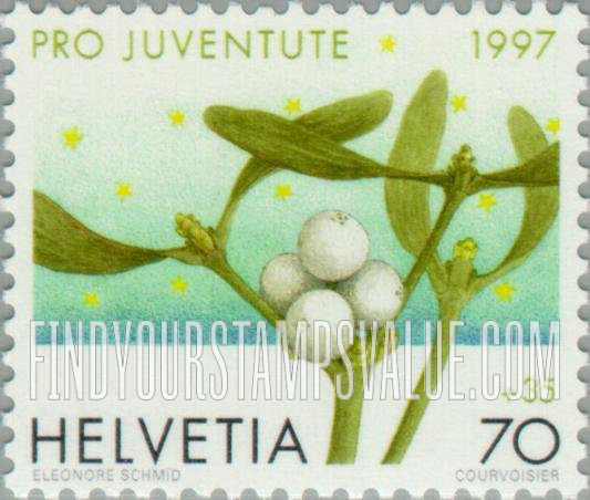 FindYourStampsValue: Semi-Postal, Christmas: Misteltoe twig