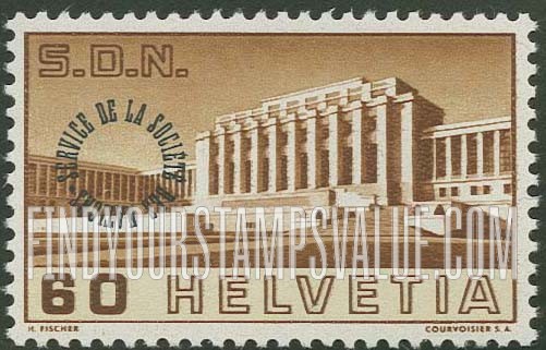 FindYourStampsValue: For The League of Nations: Main Building, Palace of League of Nations
