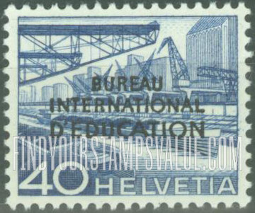 FindYourStampsValue: For The International Bureau of Education: Harbor of the Rhine
