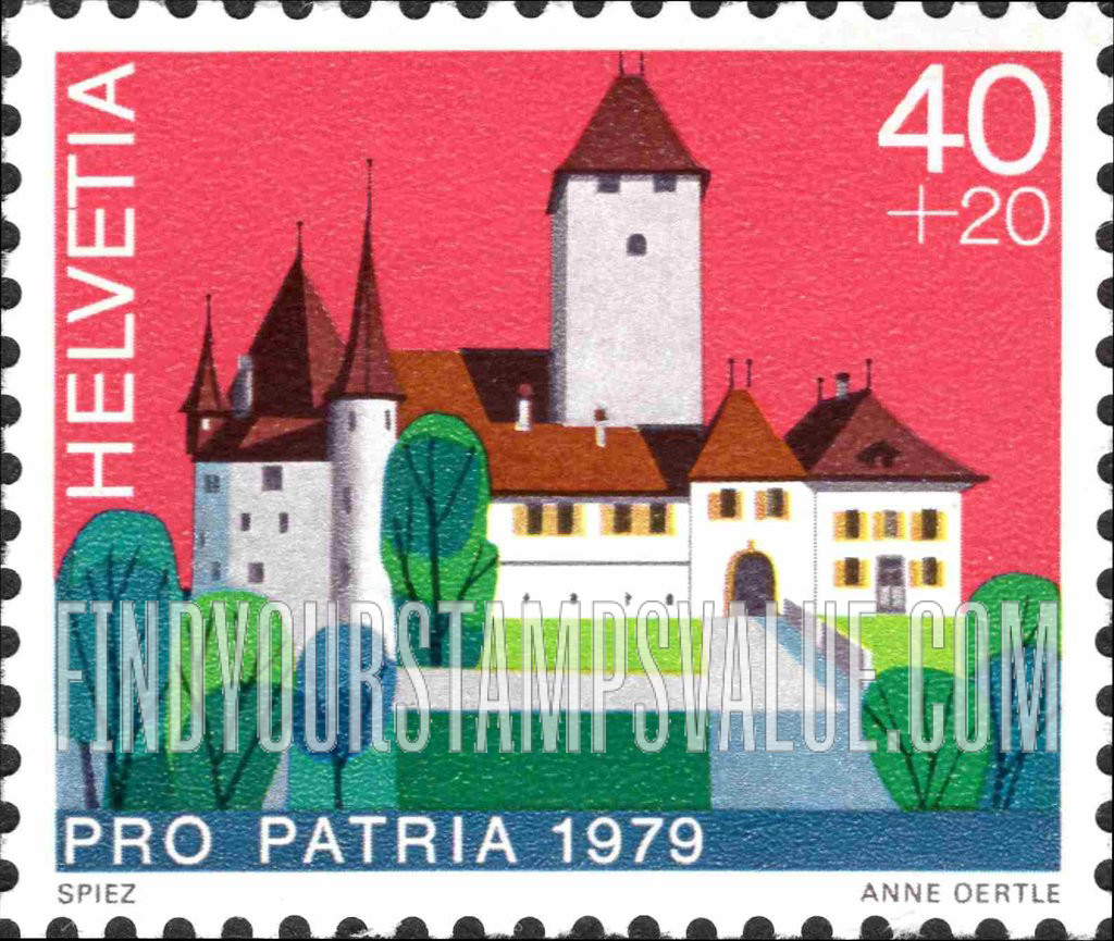 FindYourStampsValue: Semi-Postal, Castles: Spiez