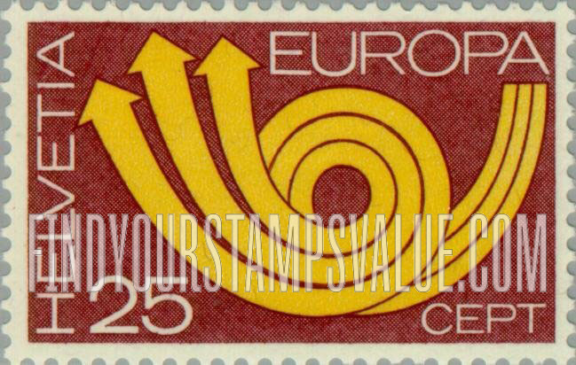 FindYourStampsValue: Federal Administration: Europa, 1973