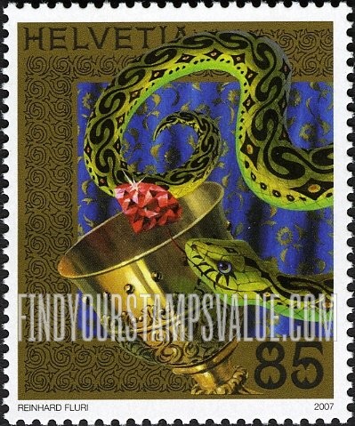 FindYourStampsValue: Federal Administration, Legends: Charlemagne and the Snake