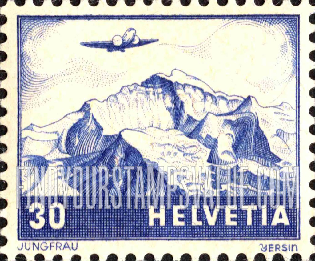 FindYourStampsValue: Air Post: Jungfrau