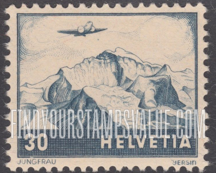 FindYourStampsValue: Air Post: Jungfrau