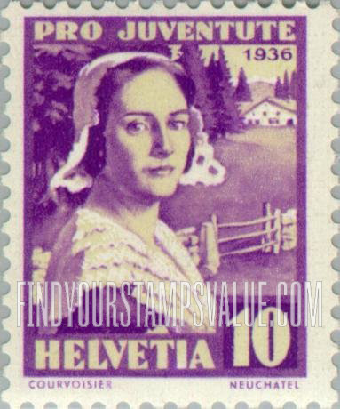 FindYourStampsValue: Semi-Postal: Girl of Neuchâtel