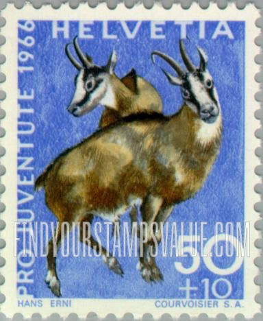FindYourStampsValue: Semi-Postal, Animal: Two chamois