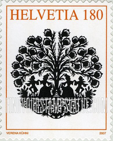 FindYourStampsValue: Federal Administration, Paper Cuttings: Minuet, by Verena Kühni