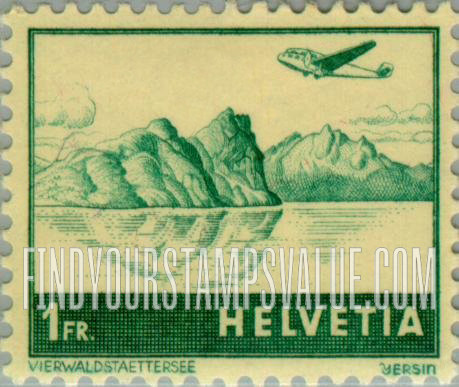 FindYourStampsValue: Air Post: Lake Lucerne