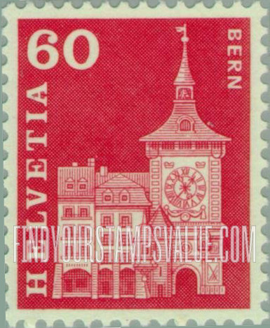 FindYourStampsValue: Federal Administration: Clock Tower, Berne