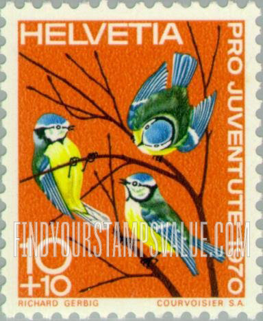 FindYourStampsValue: Semi-Postal: Blue Titmice