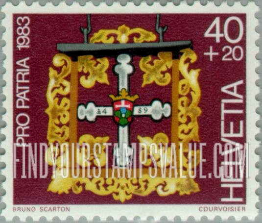 FindYourStampsValue: Semi-Postal: Cross Hotel, Sachseln, 1489