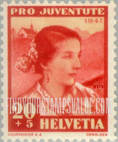 FindYourStampsValue: Semi-Postal: Girl of Obwalden
