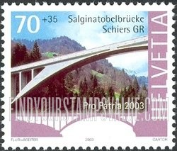 FindYourStampsValue: Semi-Postal, Bridges: Salginatobel Bridge, Schiers, 1929