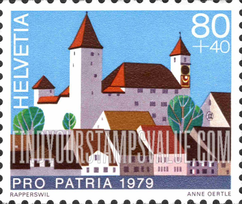 FindYourStampsValue: Semi-Postal, Castles: Rapperswil
