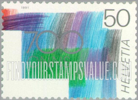 FindYourStampsValue: Federal Administration, Swiss Confederation, 700th Anniversary: “700 onns”