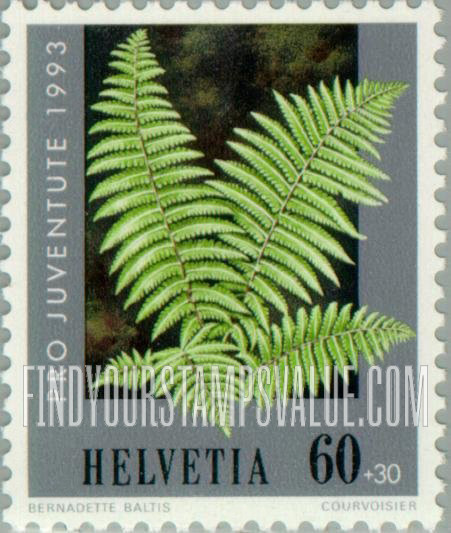 FindYourStampsValue: Semi-Postal, Woodland plants: Male fern
