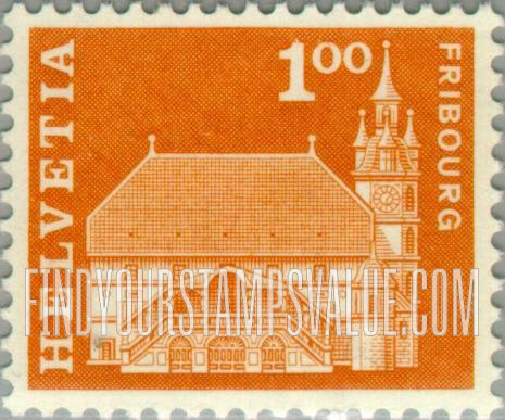 FindYourStampsValue: Federal Administration: Townhall, Fribourg