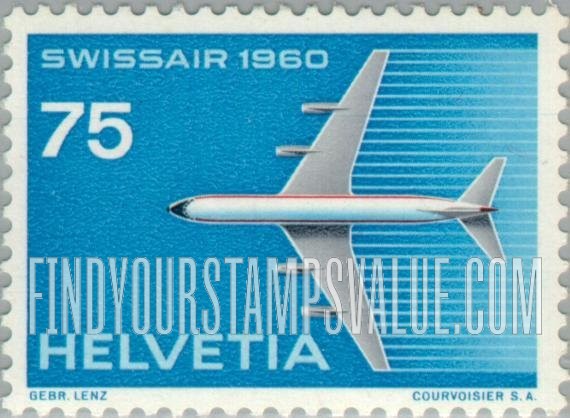 FindYourStampsValue: Federal Administration: Swissair Jet DC-8