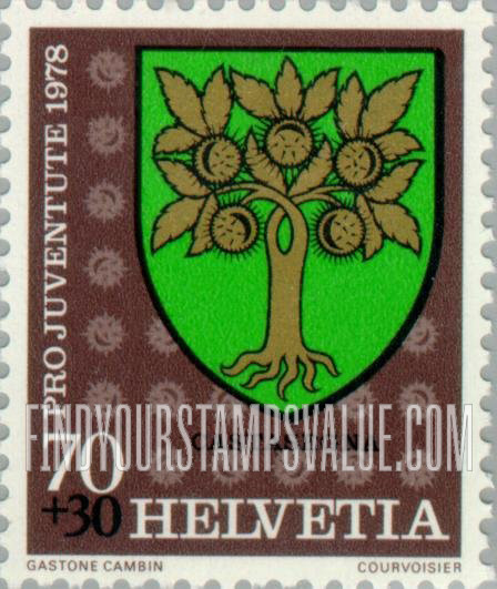 FindYourStampsValue: Semi-Postal, Communal Arms: Castasegna