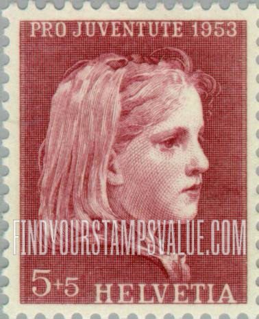 FindYourStampsValue: Semi-Postal: Portrait of a girl, by Albert Anker