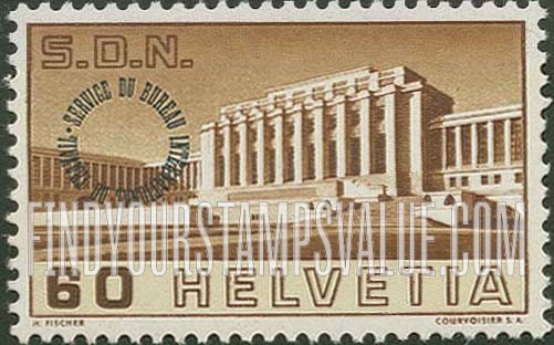 FindYourStampsValue: For The International Labor Bureau: Main Building, Palace of League of Nations