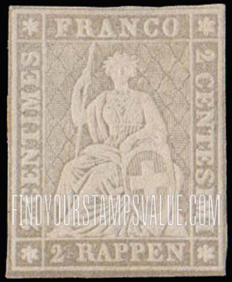 FindYourStampsValue: Federal Administration: Helvetia
