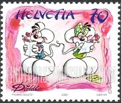 FindYourStampsValue: Federal Administration, Comic Strip “Diddl”, by Thomas Goletz: Mice reading love letters