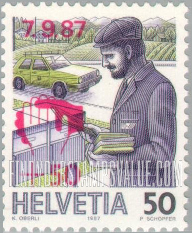 FindYourStampsValue: Semi-Postal: Postman, 1986