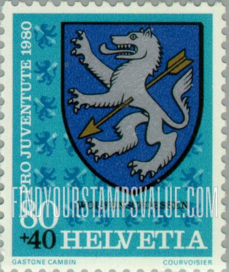 FindYourStampsValue: Semi-Postal, Communal Arms: Wolfenschiessen