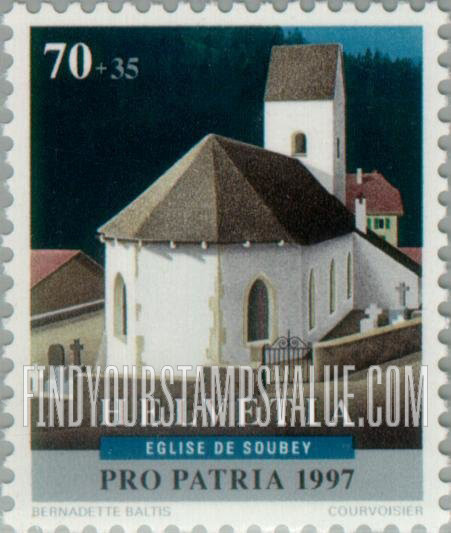 FindYourStampsValue: Semi-Postal: St. Valbert Church, Soubey
