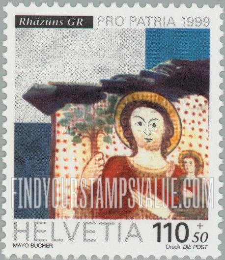 FindYourStampsValue: Semi-Postal, Pro Patria, Heritage and landscapes: St. Paul’s Chapel, Rhäzüns