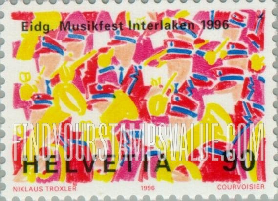 FindYourStampsValue: Federal Administration: Federal Music Festival, Interlaken