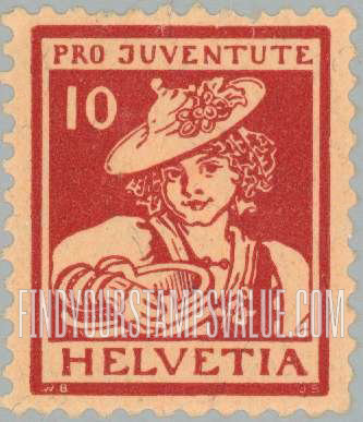 FindYourStampsValue: Semi-Postal: Girl (Vaud)