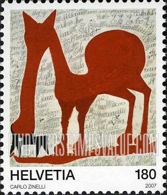 FindYourStampsValue: Federal Administration, Art Brut Movement: Untitled work by Carlo Zinelli