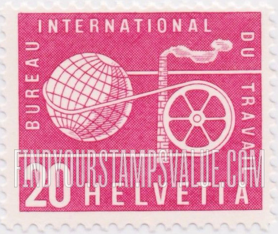 FindYourStampsValue: For The International Labor Bureau: Globe, Chimney and Wheel