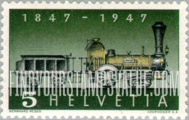 FindYourStampsValue: Federal Administration: First Swiss Steam Locomotive