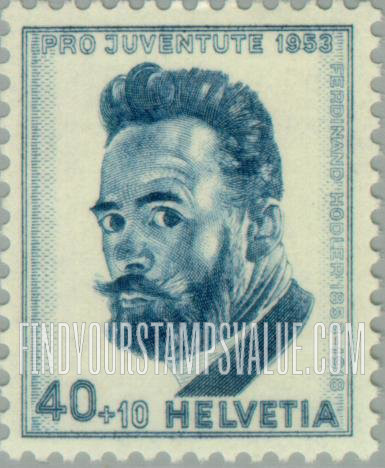 FindYourStampsValue: Semi-Postal: Self-portrait, Ferdinand Hodler, facing left
