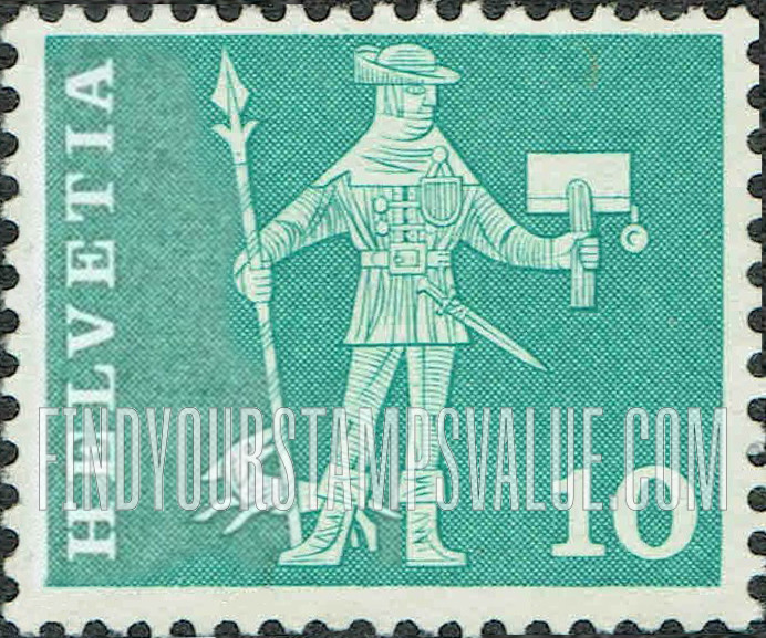 FindYourStampsValue: Federal Administration: Messenger, Schwyz