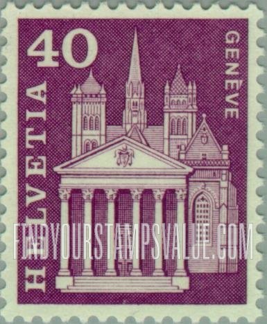 FindYourStampsValue: Federal Administration: Cathedral, Geneva