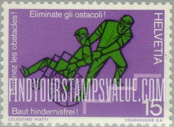 FindYourStampsValue: Federal Administration: Man Pulling Wheel Chair Upstairs