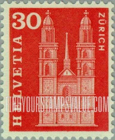 FindYourStampsValue: Federal Administration: Grossmünster (church), Zürich