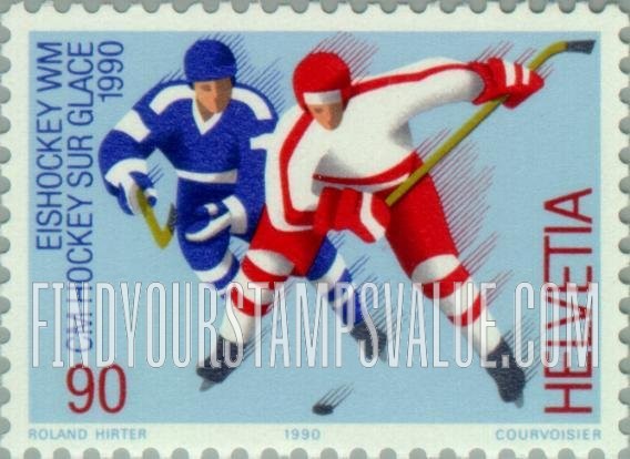 FindYourStampsValue: Federal Administration, 1990 World Ice Hockey Championships: Athletes
