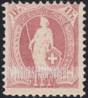 FindYourStampsValue: Federal Administration: Helvetia (Large numerals)